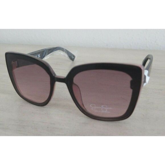 Jessica Simpson J6129 OXRS Women's Oversized Black/Pink Sunglasses - Picture 1 of 12